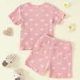 thumbnail image 6 of 2T Girl Clothes Summer Kids Girl Clothes Heart Print Short Sleeve Top and Shorts Cute Girl Summer Outfits Short Set, 6 of 9