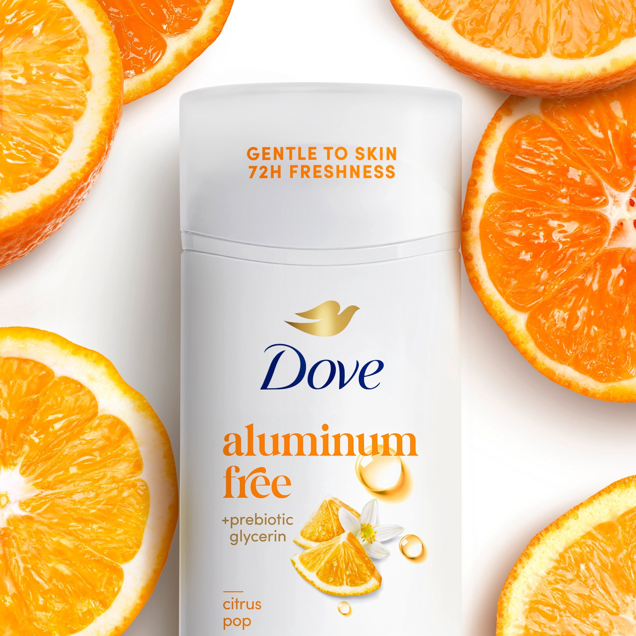 Dove Deodorant Stick For 72 Hour Odor Protection Citrus Pop Aluminum Free, 2.4 oz