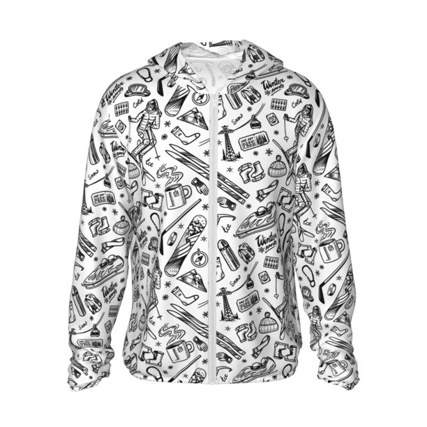 Balery winter Ski Element Sudadera ligera de manga larga con capucha y protección solar UPF 50+ para hombre y mujer, ideal para pesca y running-XX-Large