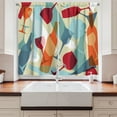 thumbnail image 2 of Ambesonne Wine Kitchen Curtains, Modern Colorful Art, 55"x39", Pale Blue Ruby Orange, 2 of 3