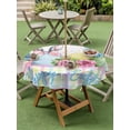 thumbnail image 3 of Outdoor Tablecloth with Umbrella Hole and Zipper, Easter Round Table Cloth 54 Inch Waterproof Tablecloth, Spring Colorful Bunny Eggs Flowers Polka Dot Plaid Picnic Table Cover for Patio Camping, 3 of 7
