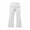White, variant on lnmuld Girls Foldover Waist Cropped Flare Leg Pants Elastic Breathable Knit Capri Bootcut Casual Yoga Bottoms Size:7-8 Years