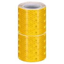 Uxcell 2 Rolls Reflective Tape 2"x10ft Adhesive Night Safety Warning Tapes Outdoor Bicycle Adhesive Reflector Stickers for Vehicles Trailers Trucks Bike Cars Signs, Gold Yellow