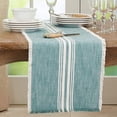 thumbnail image 3 of Fennco Styles Contemporary Striped Fringe Cotton Table Runner 13" W x 72" L - Turquoise Table Cover for Home, Dining Table Décor, Family Gathering, Banquets and Special Events …, 3 of 5