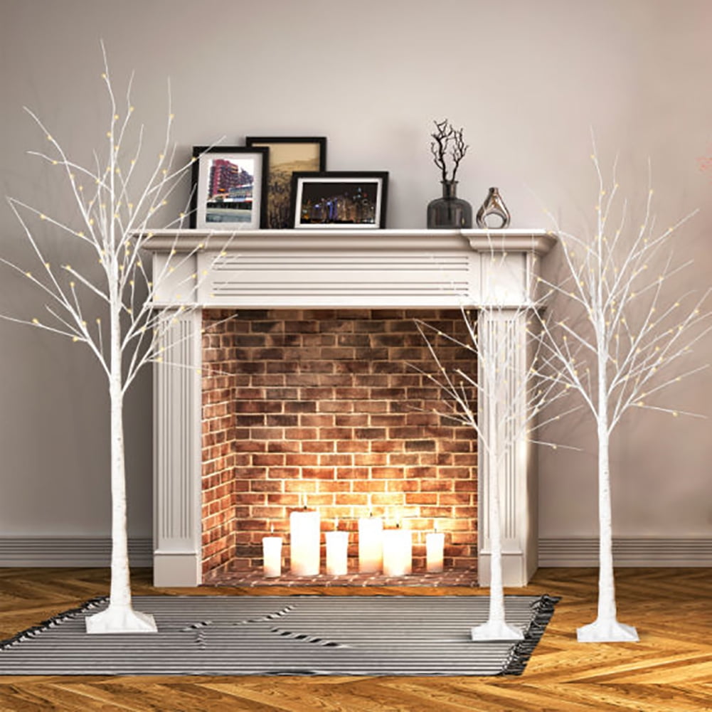 Kepooman 4FT Lighted Artificial Birch Tree for Home Festival Party Christmas Decor, 48 Led Fairy Light Spirit Tree Lamp for Indoor Outdoor Use, Warm White Kepooman 4FT Lighted Artificial Birch Tree for Home Festival Party Christmas Decor, 48 Led Fairy Light Spirit Tree Lamp for Indoor Outdoor Use, Warm White