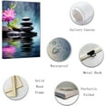 thumbnail image 5 of ZHONGYUTONG Zen Wall Art Stones Pink Lotus on Water Canvas Prints Spiritual Picture Bathroom Relaxing Artwork for Office Yoga Spa Meditation Room Framed (28.00" x 42.00"), 5 of 6