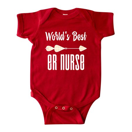 

Inktastic Gift for ER Nurse Arrow World s Best (White) Gift Baby Boy or Baby Girl Bodysuit