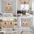 thumbnail image 6 of Vintage Fall Kitchen Curtains Sets for Windows 24 Inch Length, Maple Leaves Coffee Pine Cones Wooden Rod Pocket Window Treatments Tier Curtains and Valances Set for Bedroom/Bathroom, 6 of 8