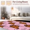 thumbnail image 2 of ODIKA 6'x9' Machine Washable Non-Slip Area Rug, Rose Bengal Patterned Exotic Animal Design High Traffic Rug, Pink, 305919, 2 of 7