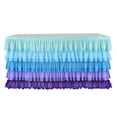 thumbnail image 2 of sunsanly Table Skirt for Rectangle And Round Table Multi-layer Ruffle Reusable Gradient Rainbow Color Beach Parties Ceremony Birthday Party Decoration Table Skirt, 2 of 8
