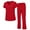 Red, variant on ACTIVE UNIFORMS Women's Breathable Cool Stretch Fabric Scrub Top and cargo Pant Set (Black, X-Small)