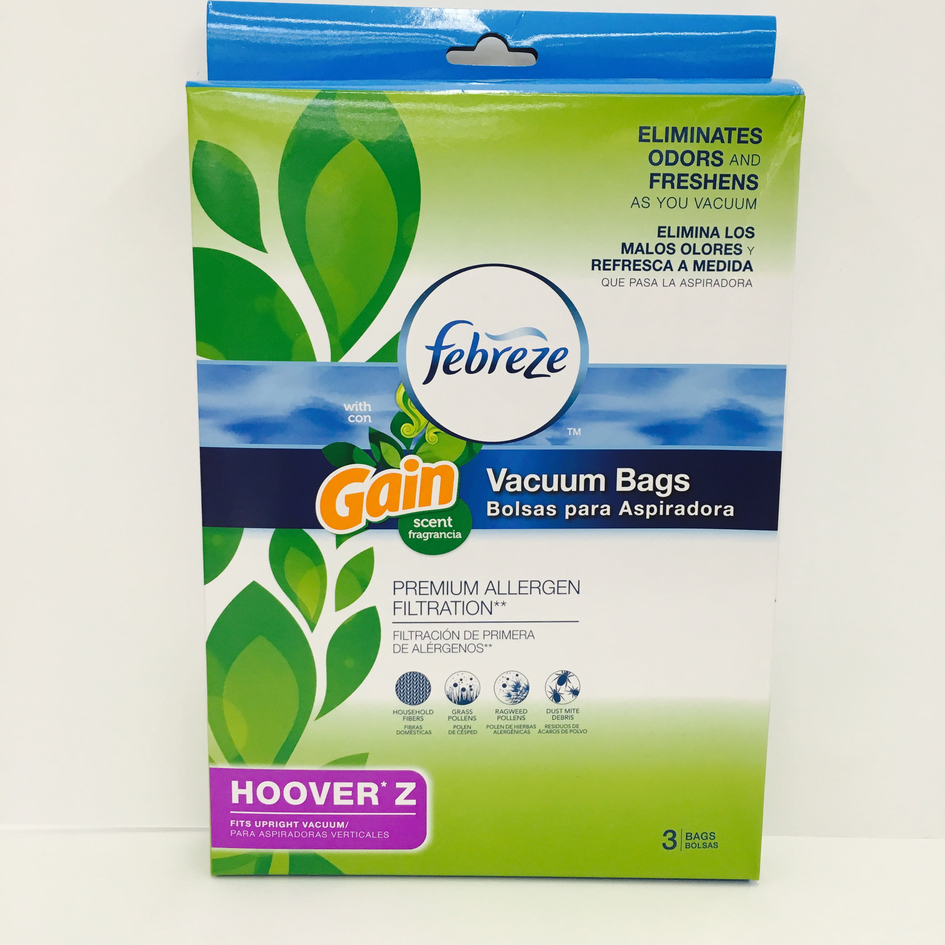 Febreze Hoover Z Vacuum Bags Premium Allergen Filtration 3 pack Odor Fresh NEW 