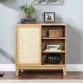 thumbnail image 5 of WEALTHGIRL Natural Rattan Storage Cabinet - Hallway Cabinet with Adjustable Shelves and Rattan Doors, Rubber Wood and MDF Construction for Kitchen, Dining, Living Room, and Bathroom Storage(C), 5 of 9