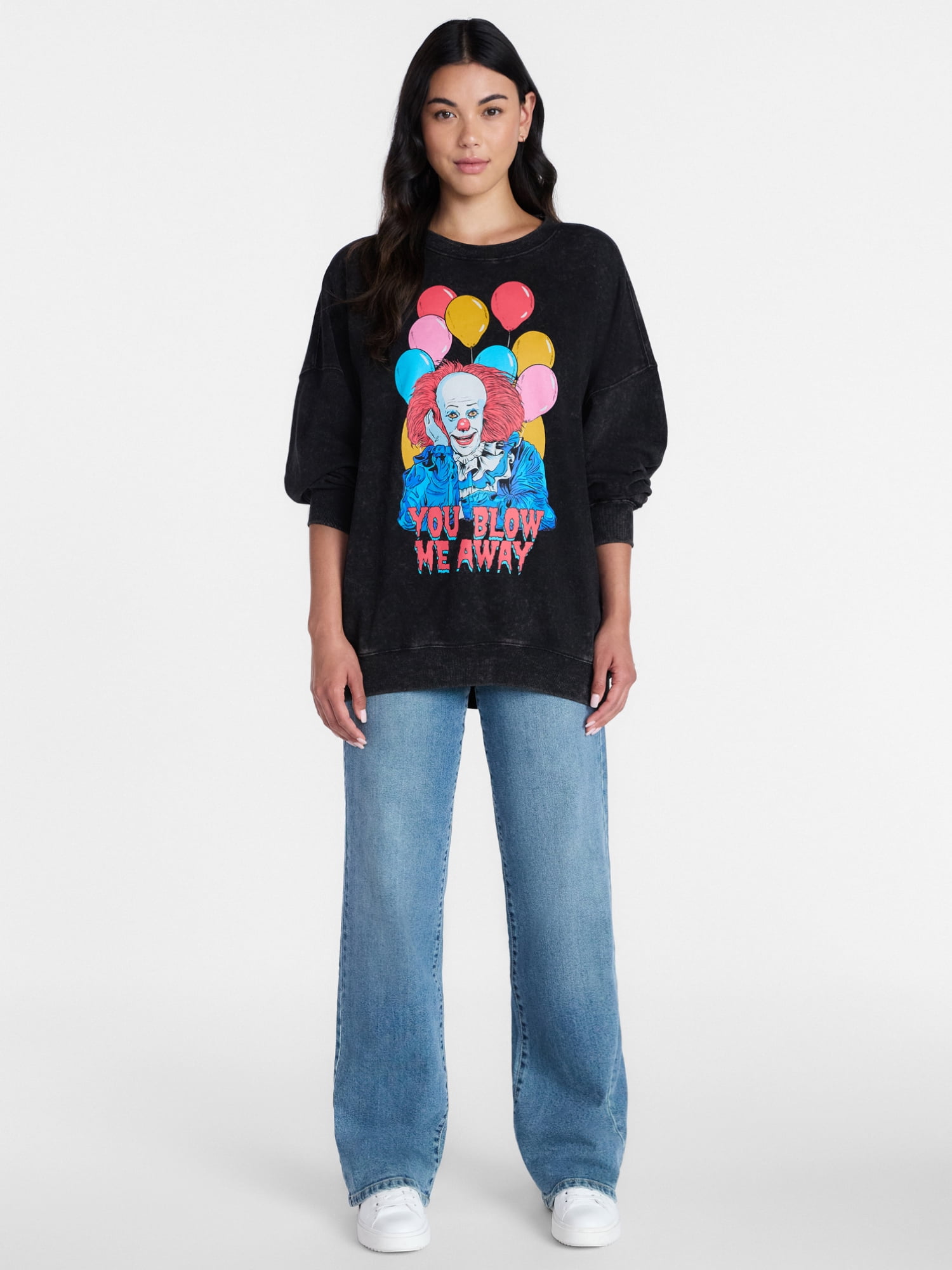 IT Women’s Pennywise Halloween Graphic Print Sweatshirt, Sizes XXS–XXL