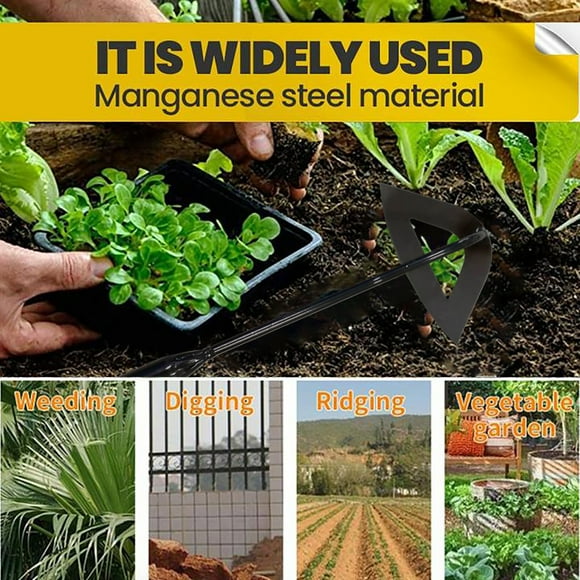 Teissuly Clearance Hoe Garden Tool, All-Steel Hardened Hollow Hoe Garden Tool, Garden Hoe for Weeding, Weed Hoe for Backyard Gardening Loosening Dandelion
