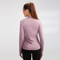 thumbnail image 5 of Women Autumn Zipper Long Sleeve Sports Fitness Yoga Training Quick-Drying Clothes T-Shirt Sweater Tops, 5 of 6