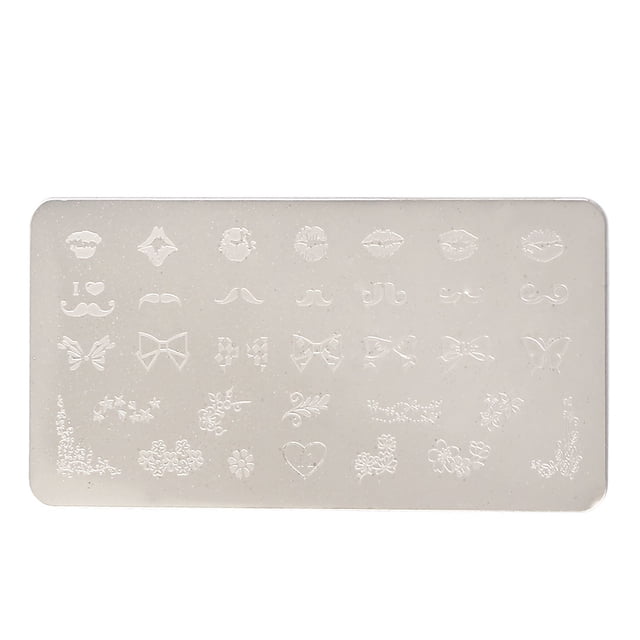 Unique Bargains Pochoir Design Doigts Moustache Modèle Peint Plaque Gel Ongles Outil 1 Feuille