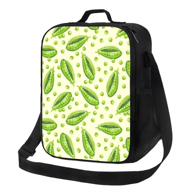 Disketp Green Peas Bolsa Térmica Estampada para Almuerzo, Lonchera para Hombres y Mujeres Adultos