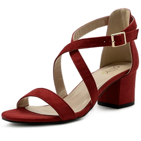 

Ollio Women s Shoes Ankle Cross Strap High Heeled Pumps Sandals H202