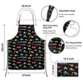 thumbnail image 3 of Cartoon Traffic Vehicles Planes Black Apron-Garden Aprons for Women with Pockets-Cotton Linen Waterproof Kitchen Cooking Gardening Aprons Adjustable for Kitchen,Cooking,BBQ and Salon 33x27 Inch, 3 of 7