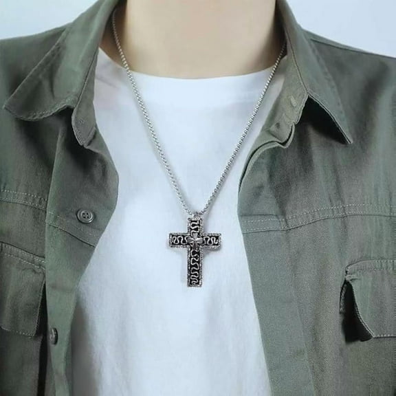 CROPD Squids Necklace Game, Thanos Necklace, Cross-Shaped Necklaces with Secret Compartment, Squid Thanos game cross Pendant Necklaces, Stainless steel material, No Gemstone