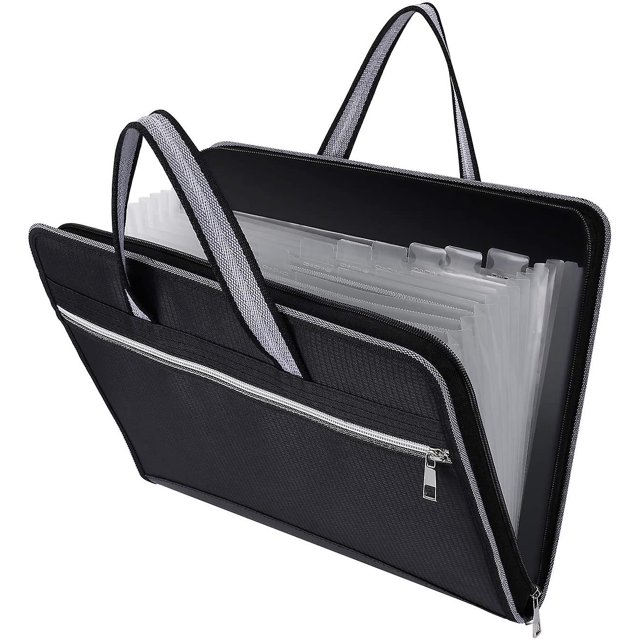 Maleta Clasificadora Bolsa De Documentos Con 13 Compartimentos, Carpeta De Maletín De Acordeón A4 Expandible Portátil A Prueba De Agua para Oficina, Escuela, Viajes. Afortunado Sencillez