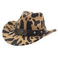 thumbnail image 3 of Celivon Curly Cowboy Hat Thickened Cow Pattern Print Western Vintage Hat, 3 of 3