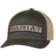 thumbnail image 2 of Ariat A300014302 Mens Shield Logo Tan Mesh Snap Baseball Hat Cap, Brown, 2 of 2