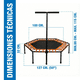 thumbnail image 3 of Trampolín Hexagonal Fitness 50″ con Barra de Agarre Reforzada Naranja, 3 of 10