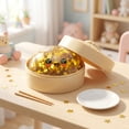 thumbnail image 5 of Dumpling Squishy Steamed Bun Stress Relief Toy, Slow Rising Fidget Toys with Dollar Eye Face Design, Ribbon Filled Desk Toy, 5 of 8