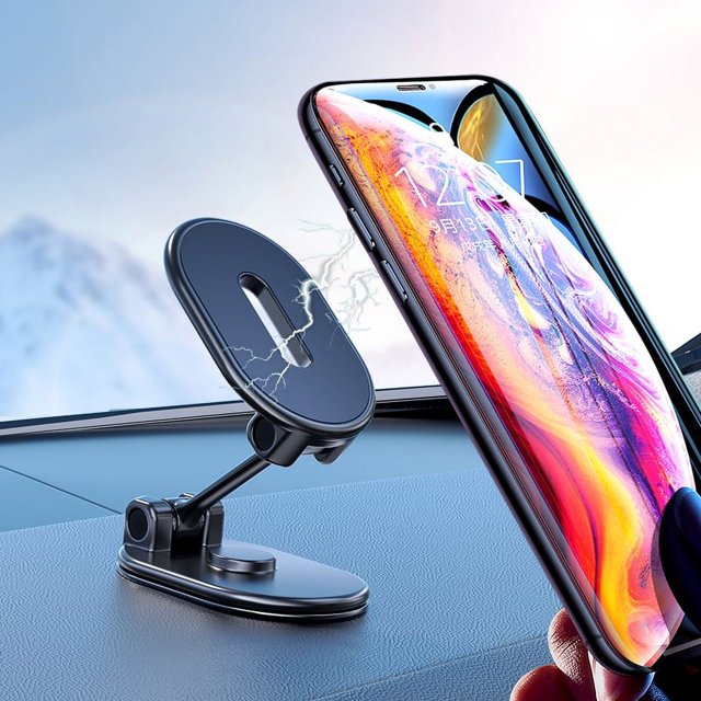 Soporte Para Teléfono 720 Rotate Metal Magnetic Car Phone Bracket Soporte plegable para iPhone 14 13 12