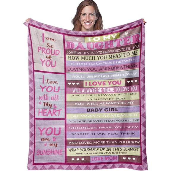 Daughter Gift Blanket - Cozy Birthday, Mother''s Day & Valentine''s Gift for Daughters from Mom (50" x 60")