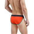 thumbnail image 3 of TANBOM Men's Sexy Polyamide Triangle Swim Trunks Adjustable Drawstring Big Pouch Comfortable Breathable Orange M, 3 of 5