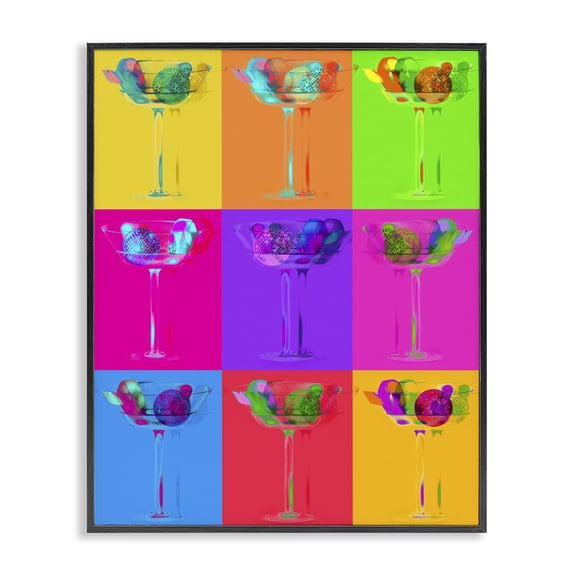 Stupell Industries Mid-Century Pop Style Martinis Black Framed Giclee Art, 11 x 14, by Lil' Rue