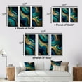thumbnail image 4 of Designart "Azure Dreamscapes Gold and Turquoise Marble V" Abstract Painting Framed Wall Art Set Of 3 - Gold Modern Frame Canvas Set For Living Room Decor, 4 of 6
