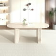 thumbnail image 5 of Noble House Phineas 78.74" Travertine-Inspired Oval Extendable Dining Table for 4–8, Wooden Strip Base, Beige, 5 of 15