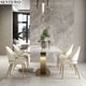 thumbnail image 2 of Luxury Rock Slab Kitchen Dining Table 8 Dinner Chairs Metal Titanium Gold Base Faux Marble Table Chair Set Meuble De Cuisine My Lux Decor Round, 2 of 20