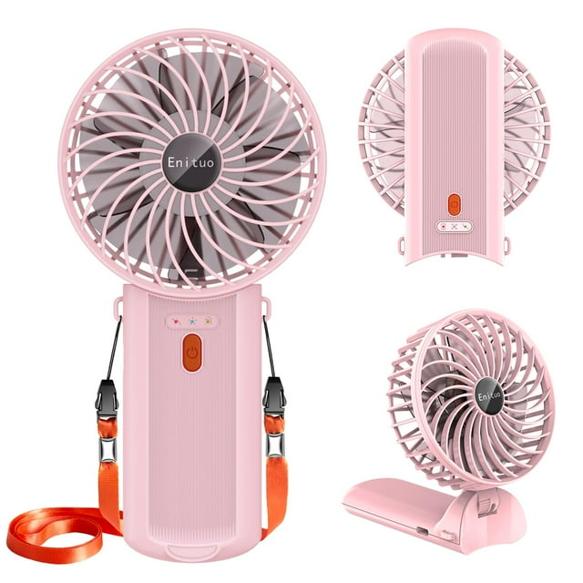 Ventilador portátil Enituo de mano mini plegable 180° rosa