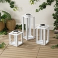 thumbnail image 5 of JONATHAN Y Leland Modern Industrial Integrated Indoor/Outdoor LED Solar Powered Lanterns, White (Set of 3), JYL2604B-3SET, 5 of 7