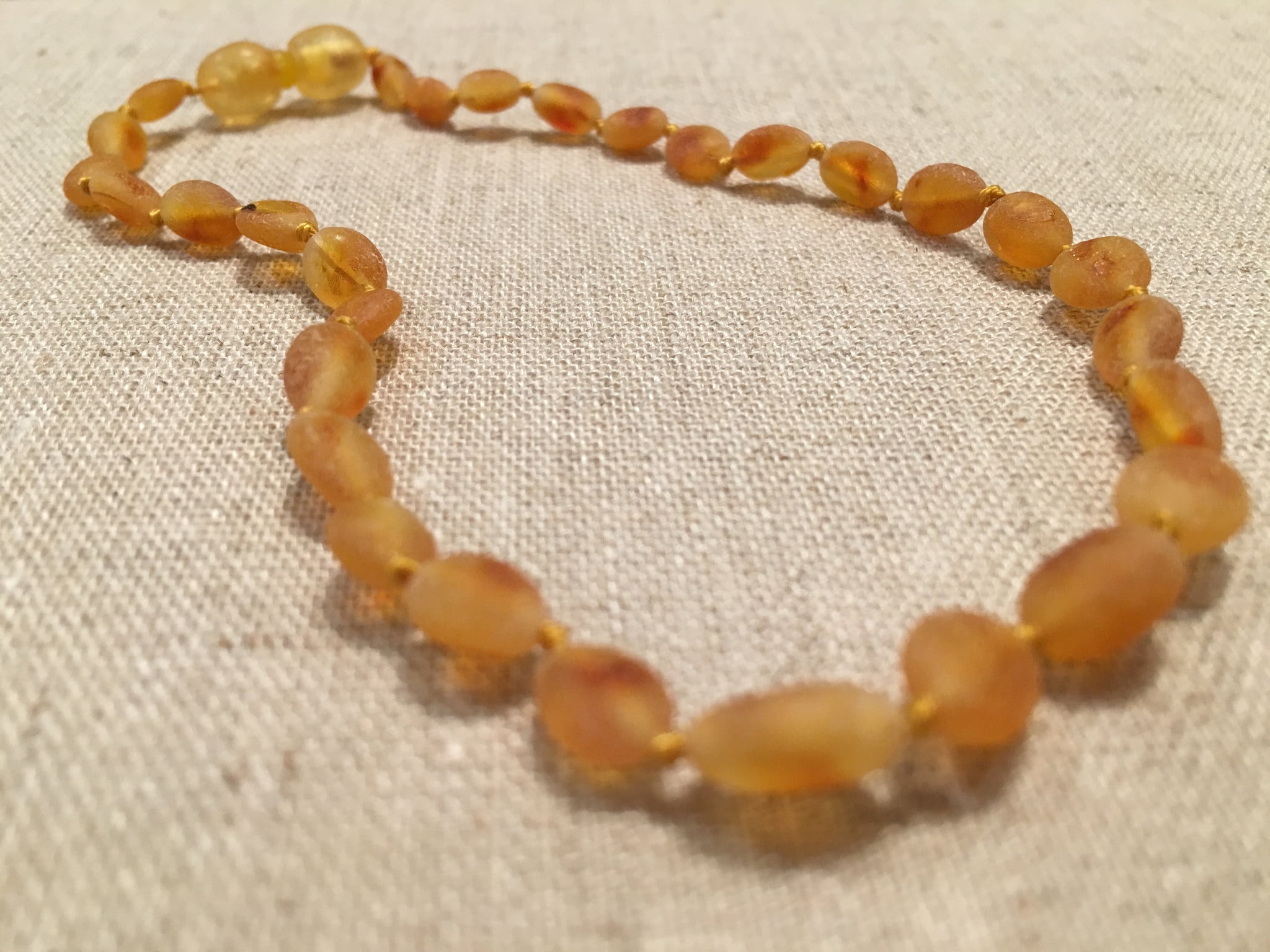 unpolished amber necklace