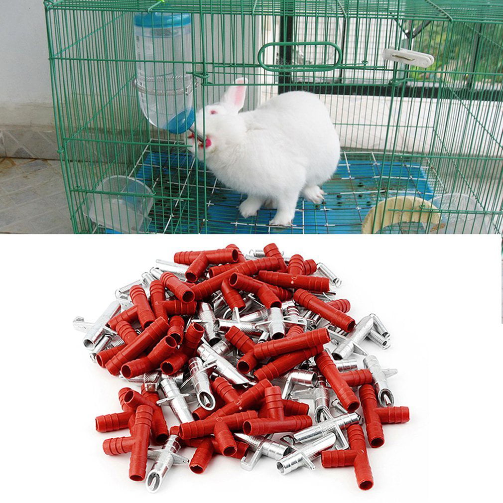 30pcs Automatic Rabbit Nipple Water Drinker Waterer Poultry Feeder Bunny Rodent Mouse Farm Animal Pet Supplies 