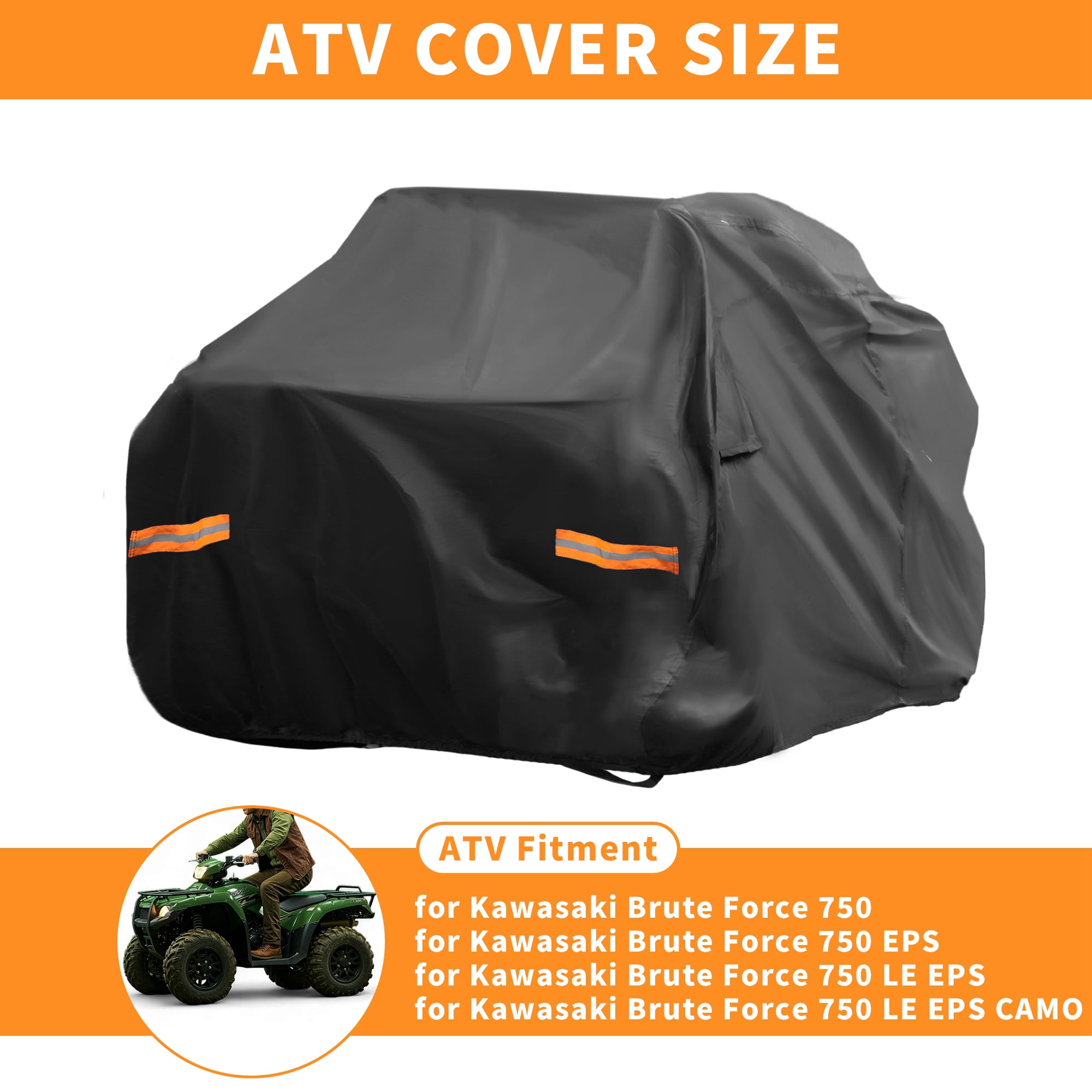 Unique Bargains ATV Cover for Kawasaki Brute Force 750 Waterproof Quad Cover