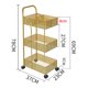 thumbnail image 5 of Carrito de Almacenamiento de 3 Niveles, Cestas de Malla, Carro Rodante para El Hogar, Dormitorio, Garaje, Baño Dorado mayimx carro rodante, 5 of 6