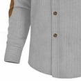thumbnail image 4 of Fnnxeal Mens Button Down Shirt, Long Sleeve Collared Corduroy Long Sleeve Casual Gray Button Up Shirt for Men Size L, 4 of 5