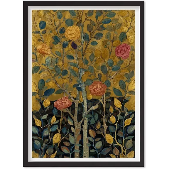 Vintage Rose By Emile Bernard Art Poster , Vintage Rose Print, Living Room Decor, Matte Canvas Stretched, Posters for Room Bedroom Living Room Bathroom Wall Decor, Posters & Art Prints, Gift.