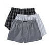 Men's Perry Ellis 879776 100% Cotton Plaid & Stripe Woven Boxers - 3 Pack (Black/White L)