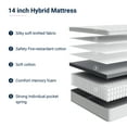 thumbnail image 2 of Avenco Luna 14" Full Size Medium Hybrid Support Mattress, CertiPUR-US  Motion Isolation Mattress, 2 of 10