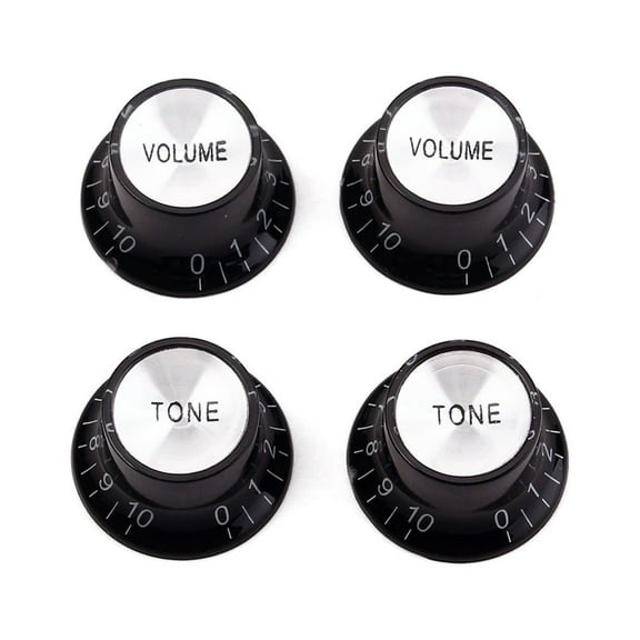 COSMOBETTY Control Knobs 4Pcs Metal Round for Guitar Volume Tone Musicians Practice