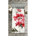 thumbnail image 3 of Ambesonne Art Quilted Bedspread Set 2 Pcs, Japanese Ink Wash Painting, Twin Size, Red Sage Green, 3 of 3