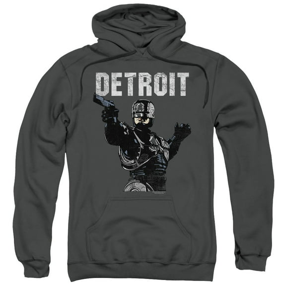 Robocop Detroit Adult Pullover Hoodie Sweatshirt Charcoal